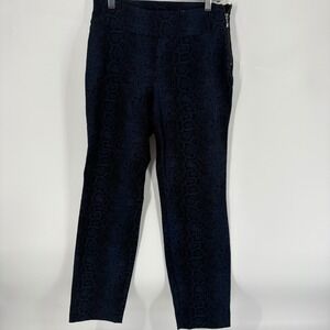 Susan Graver Petite Snakeskin Print Pull On Pants with Zipper Ankle‎ Detail